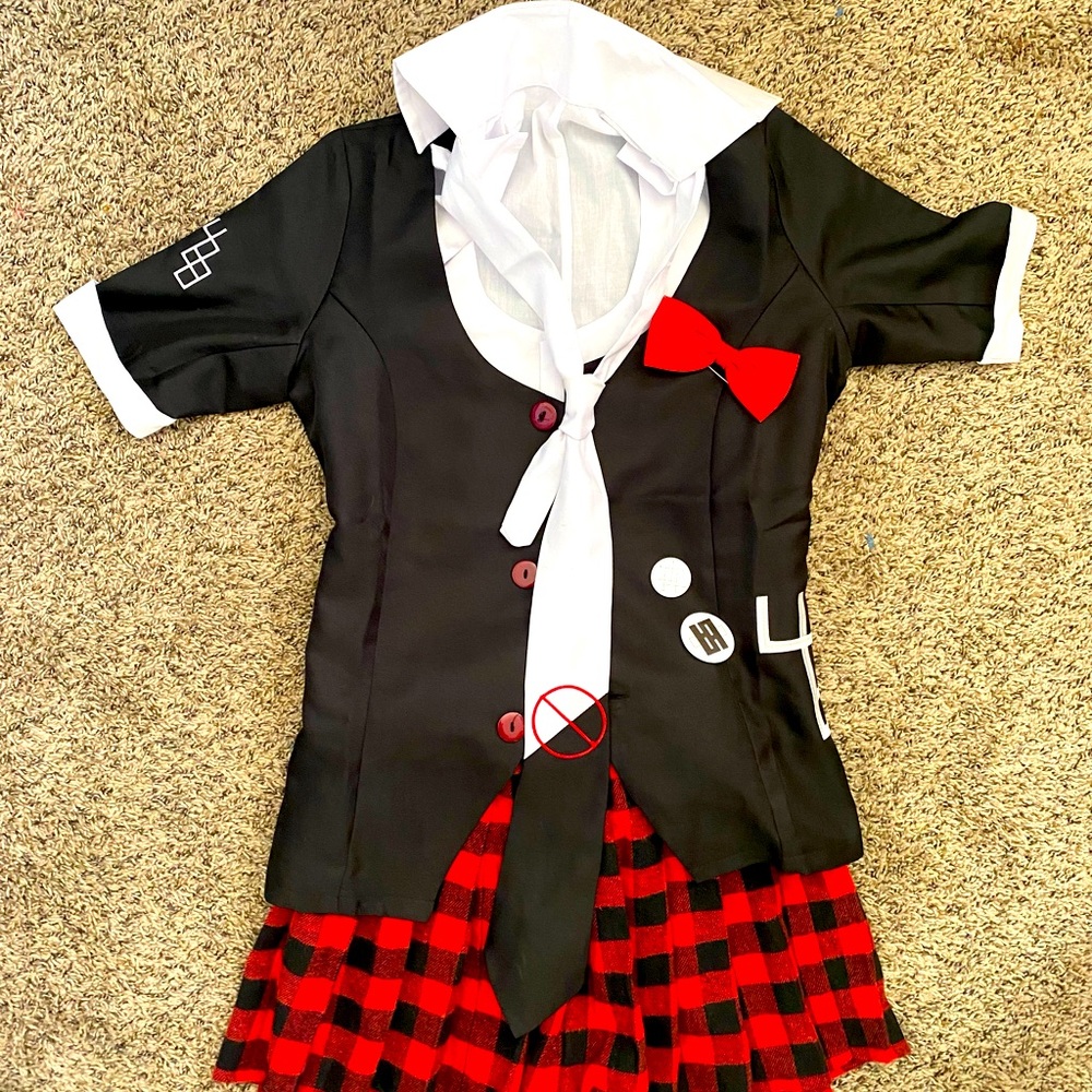 Junko Enoshima Cosplay Costume School Uniform Shirt Skirt Tie Set